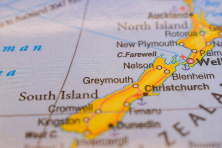 Nelson On The World Map-Geo Political Mapの写真素材