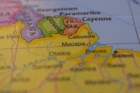 Calcoene On The World Map-Geo Political Mapの写真素材