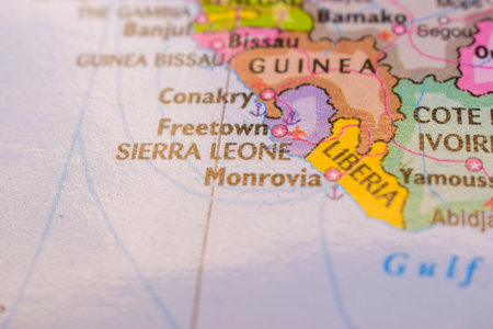 Sierra Leone On The World Map-Geo Political Mapの写真素材