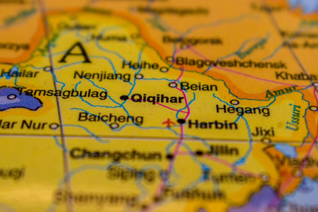 Qiqihar On The World Map Colorful Geo Political Worl Map
