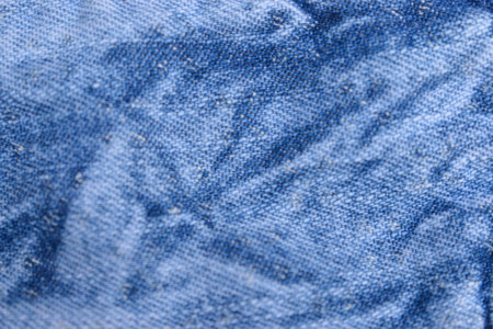 Folded Blue Denim Shirt Fabric Texture Close Up Background