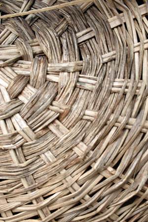 Hand Made Wicker Basket Close Up Pattern Or Texture Background Image