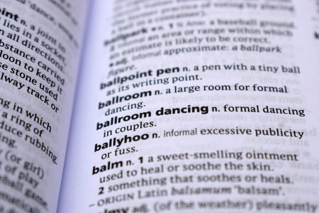 English Definition Dictionary Page Of Printed Word -   Ballroom Dancing  Close Up Imageの写真素材