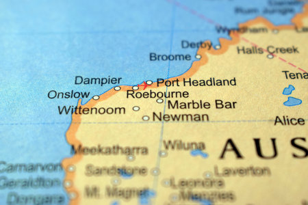 Roebourne-Australia Political Map Or Administrative Map With Blurry Background Imageの写真素材