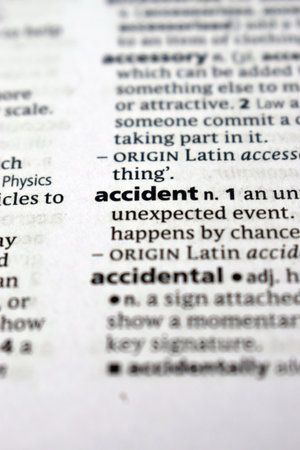 Close Up Of English Dictionary Page With Definition Word - Accisent  Imageの写真素材