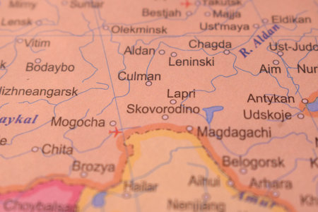 Lapri Ciry Of Russia Country Political Map Close Up With Background Blur Imageの写真素材