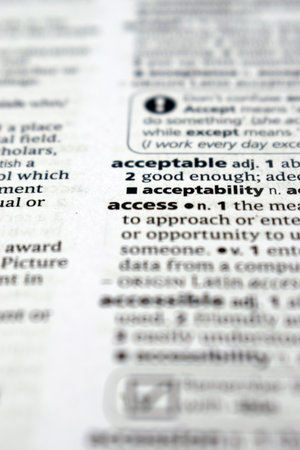 Close Up Of English Dictionary Page With Definition Word -    Access   Imageの写真素材