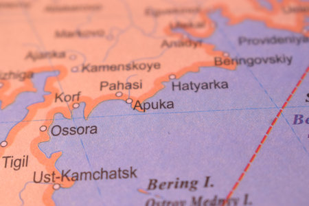 Apuka  Political Map Of Russia Country And City Close Up With Background Defocused  Imageの写真素材