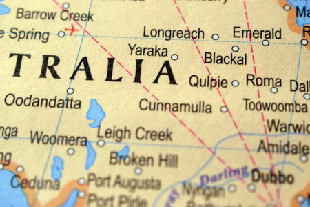 Quipie-Political Map Or Administrative Map Of Australia With Background Blur Image