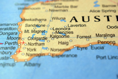 Menzies-Political Map Or Administrative Map Of Australia With Background Blur Imageの写真素材