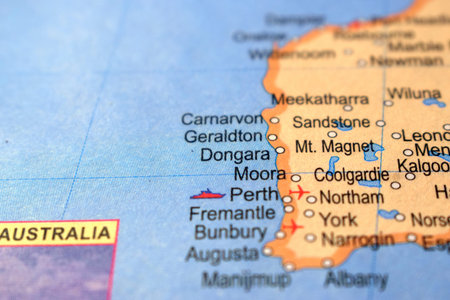 Dongara-Australia Political Map Or Administrative Map With Blurry Background Image