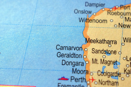 Australia Meekatharra City Political Map Or Administrative Map With Blurry Background Imageの写真素材