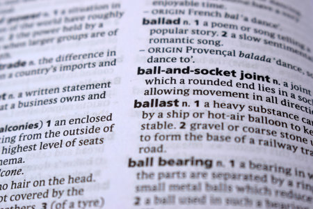 English Definition Dictionary Page Of Printed Word - Ballast  Close Up Imageの写真素材