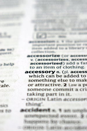 English Definition Dictionary Of Printed Word -   Accessory  Close Up     Imageの写真素材