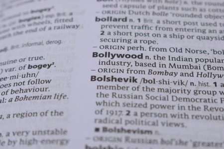 English Definition Dictionary Page Of Printed Word -   Bolliwood  Close Up Imageの写真素材