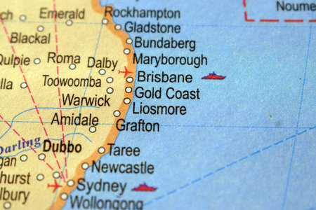 Dalby-Australia Political Map Or Administrative Map With Blurry Background Imageの写真素材