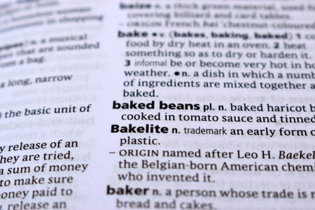 English Definition Dictionary Page Of Printed Word - Baked Beans  Close Up Imageの写真素材