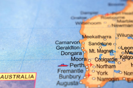 Mt.Magnet-Political Map Or Administrative Map Of Australia With Background Blur Imageの写真素材