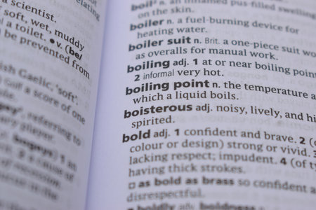 Close Up Of English Dictionary Page With Definition Word -   Boiling Point Imageの写真素材