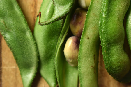 Group Of Hyacinth Bean or Same Ki Phalli Lablab Purpures, Also Known As Valor Papdi Beans, Indian...