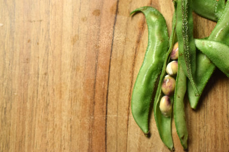 Group Of Hyacinth Bean or Same Ki Phalli Lablab Purpures, Also Known As Valor Papdi Beans, Indian...