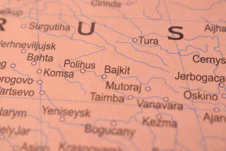 Polihus Russia Country Political Map Close Up With Background Blur Image