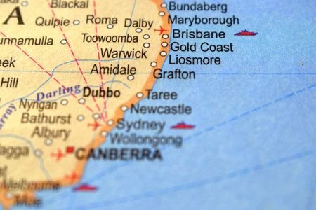 Liosmore-Australia Political Map Or Administrative Map With Blurry Background Imageの写真素材