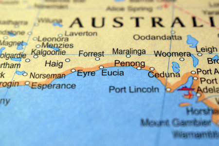 Maralinga City Of Australia Political Map Or Administrative Map With Blurry Background Imageの写真素材