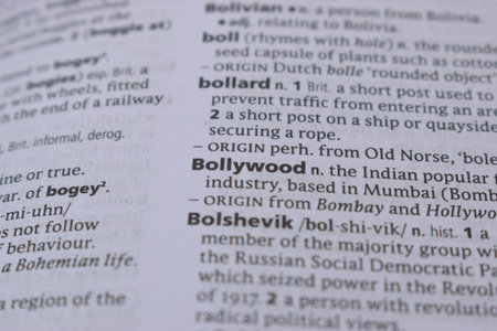 Close Up Of English Dictionary Page With Definition Word -  Bolliwood   Image