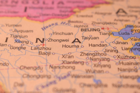 Political Map of Houma  City OF China With Neighboring Cities Or Countries Image