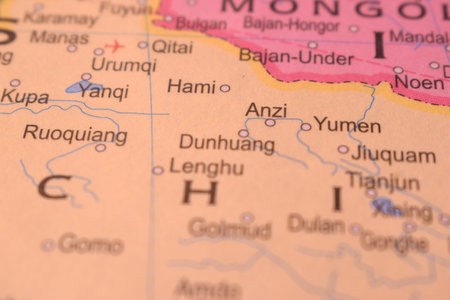Political Map of Anzi City OF China With Neighboring Cities Or Countries Image