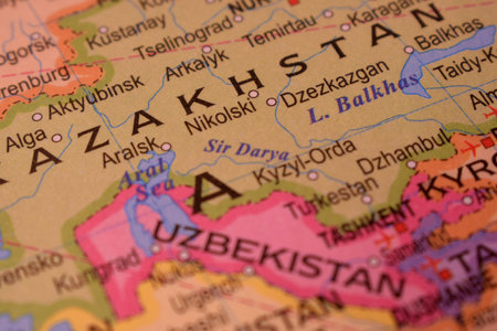 Nikolski With Neighboring Countries And Cities On World Map- Political Map Background Blur Image