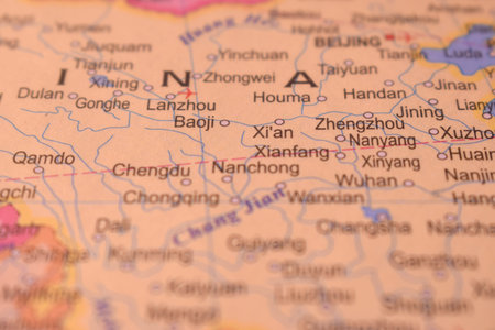 Political Map of Xi'an  City OF China With Neighboring Cities Or Countries Cartography Image