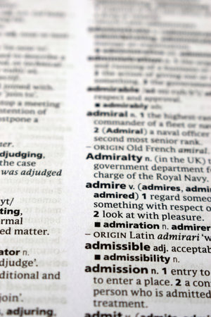 Close Up Of English Dictionary Page With Word -Admireの写真素材