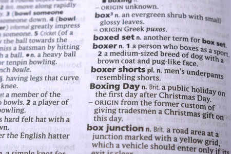 Close Up Of English Dictionary Page With Word -  Boxer shorts