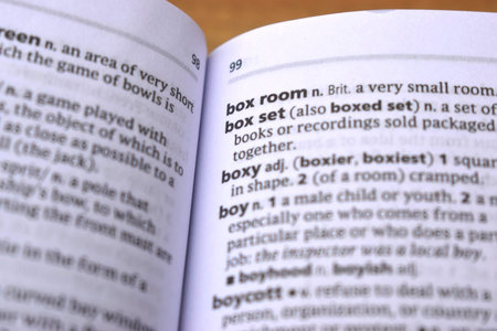 Close Up Of English Dictionary Page With Word - Box set