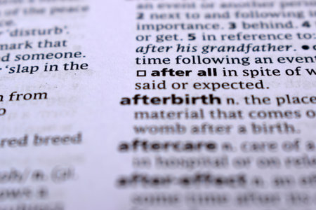 Close Up Of English Dictionary Page With Word - Afterの写真素材