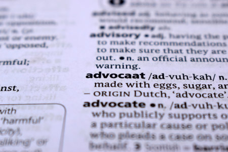 English Dictionary Page Close Up With the Word Of -Advocaatの写真素材