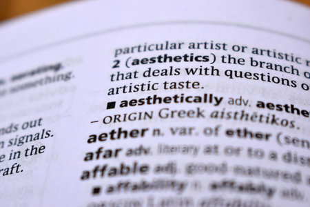 Close Up Of English Dictionary Page With Word - aesthetically
