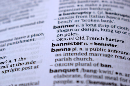 English Dictionary Page Close Up With the Word Of
