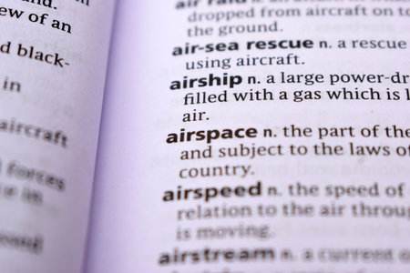 Close Up Of English Dictionary Page With Word - airspaceの写真素材