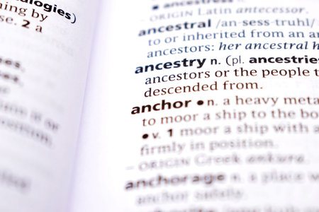 English Definition Dictionary Page Close Up Of Printed Word Of -