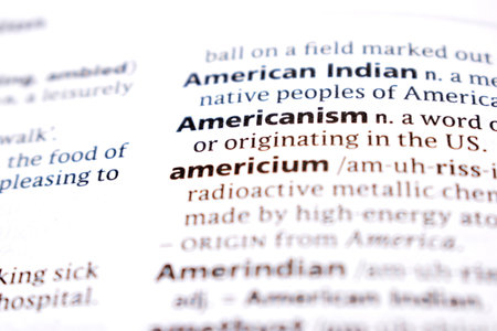 English Dictionary Page Close Up With the Word Of -americanismの写真素材