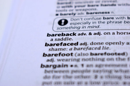 English Dictionary Page Close Up With the Word Of