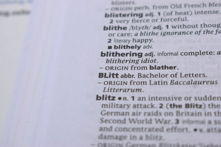 Close Up Of English Dictionary Page With Word