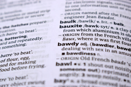 English Dictionary Page Close Up With the Word Of -bauxiteの写真素材