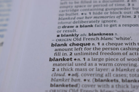 Close Up Of English Dictionary Page With Wordの写真素材