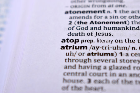 Close Up Of English Dictionary Page With Word - atopの写真素材