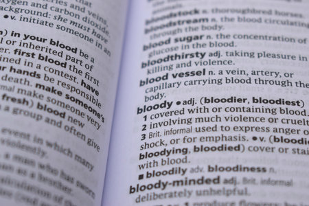 Close Up Of English Dictionary Page With Wordの写真素材