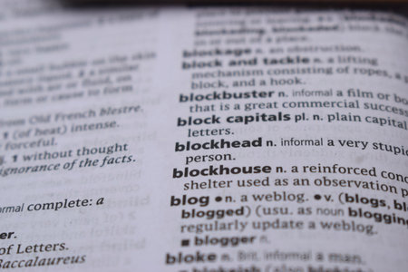 English Dictionary Page Close Up With the Word Ofの写真素材